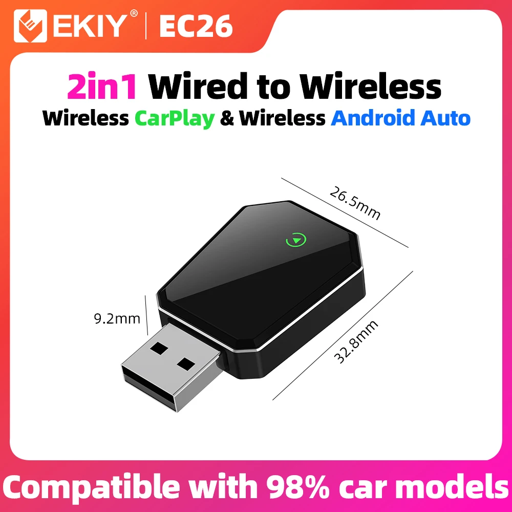 EKIY 2в1 проводной к беспроводному адаптеру CarPlay Android Auto адаптер автомобильные интеллектуальные системы AI Smart Box для автомобиля с проводным CarPlay
EKIY 2в1 проводной к беспроводному адаптеру CarPlay Android Auto адаптер автомобильные интеллектуальные системы AI Smart Box для автомобиля с проводным CarPlay