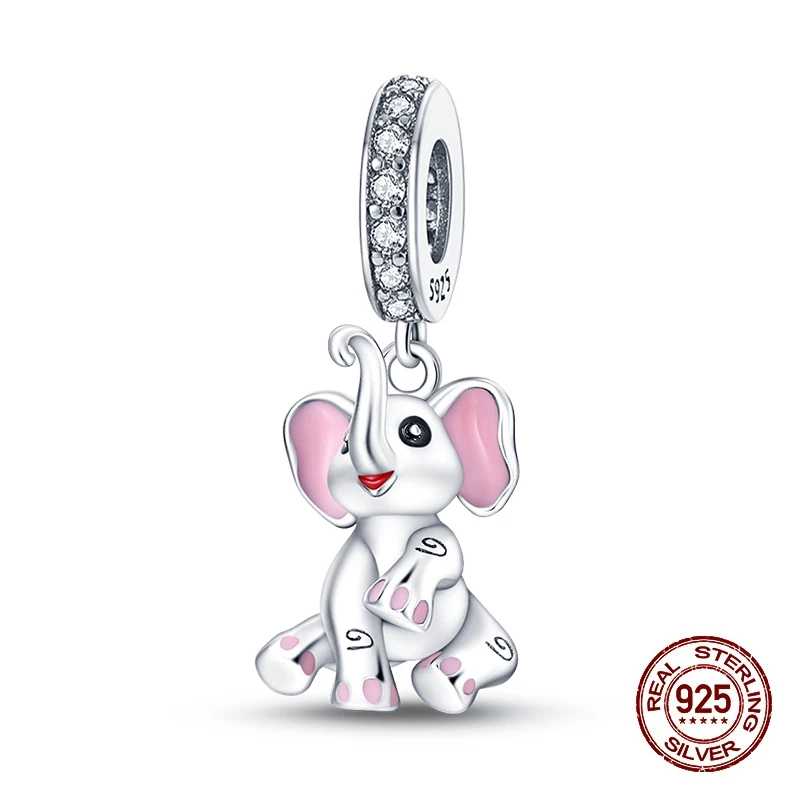 Charm 925 Sterling Silver Pink Baby Elephant Pendants Charm Fit Original Charms Bracelet Necklace Beads DIY Jewerlry Accessories
Charm 925 Sterling Silver Pink Baby Elephant Pendants Charm Fit Original Charms Bracelet Necklace Beads DIY Jewerlry Accessories