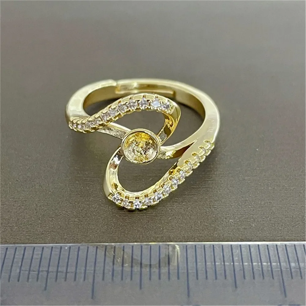 18K Plated Gold DIY Hand Pinto Ring Paste Ring Face Half Hole Bead Needle Inlaid Pearl Opening Ring Accessories No Pearl E134
18K Plated Gold DIY Hand Pinto Ring Paste Ring Face Half Hole Bead Needle Inlaid Pearl Opening Ring Accessories No Pearl E134