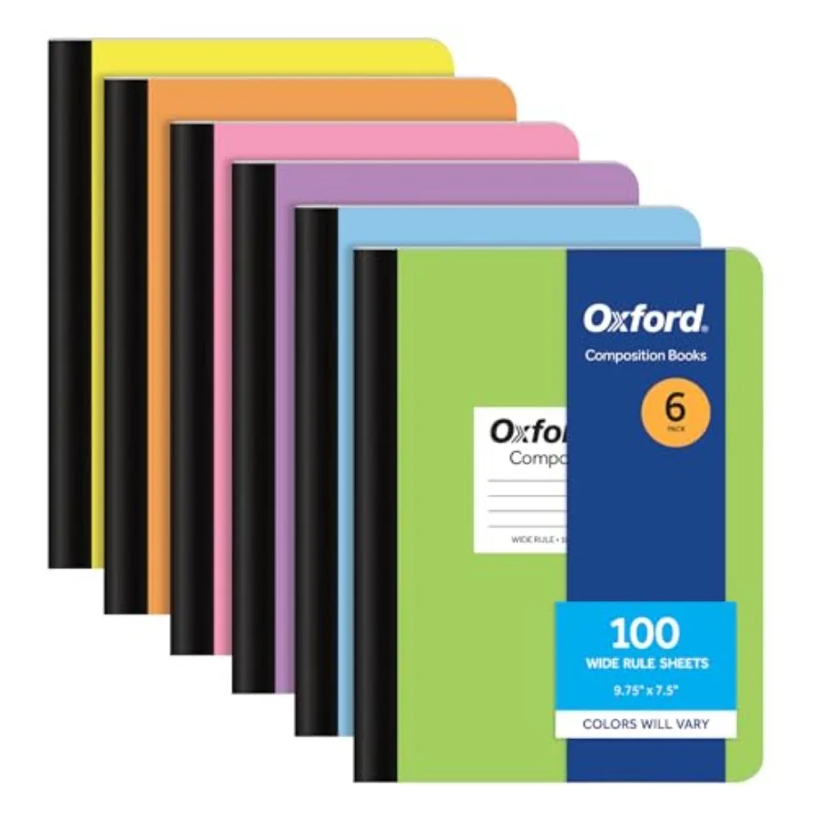 Composition Notebooks, 6 Pack, Cover Colors Vary, Wide Ruled Paper, 9-3/4 x 7-1/2 Inch School Journals, Assorted Pastel Covers,
Composition Notebooks, 6 Pack, Cover Colors Vary, Wide Ruled Paper, 9-3/4 x 7-1/2 Inch School Journals, Assorted Pastel Covers,
