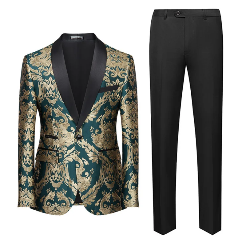 New Men's Suit Set Slim-Fit Stage Leisure Performance Two-Piece Set
New Men's Suit Set Slim-Fit Stage Leisure Performance Two-Piece Set