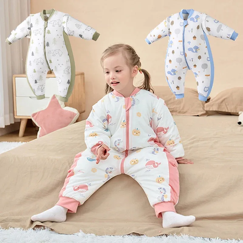 One Piece Pajamas Boys Girls Thin Cotton Jumpsuits Toddler Cartoon Print Sleepcoat Baby Removable Sleeves Split Legged Rompers
One Piece Pajamas Boys Girls Thin Cotton Jumpsuits Toddler Cartoon Print Sleepcoat Baby Removable Sleeves Split Legged Rompers