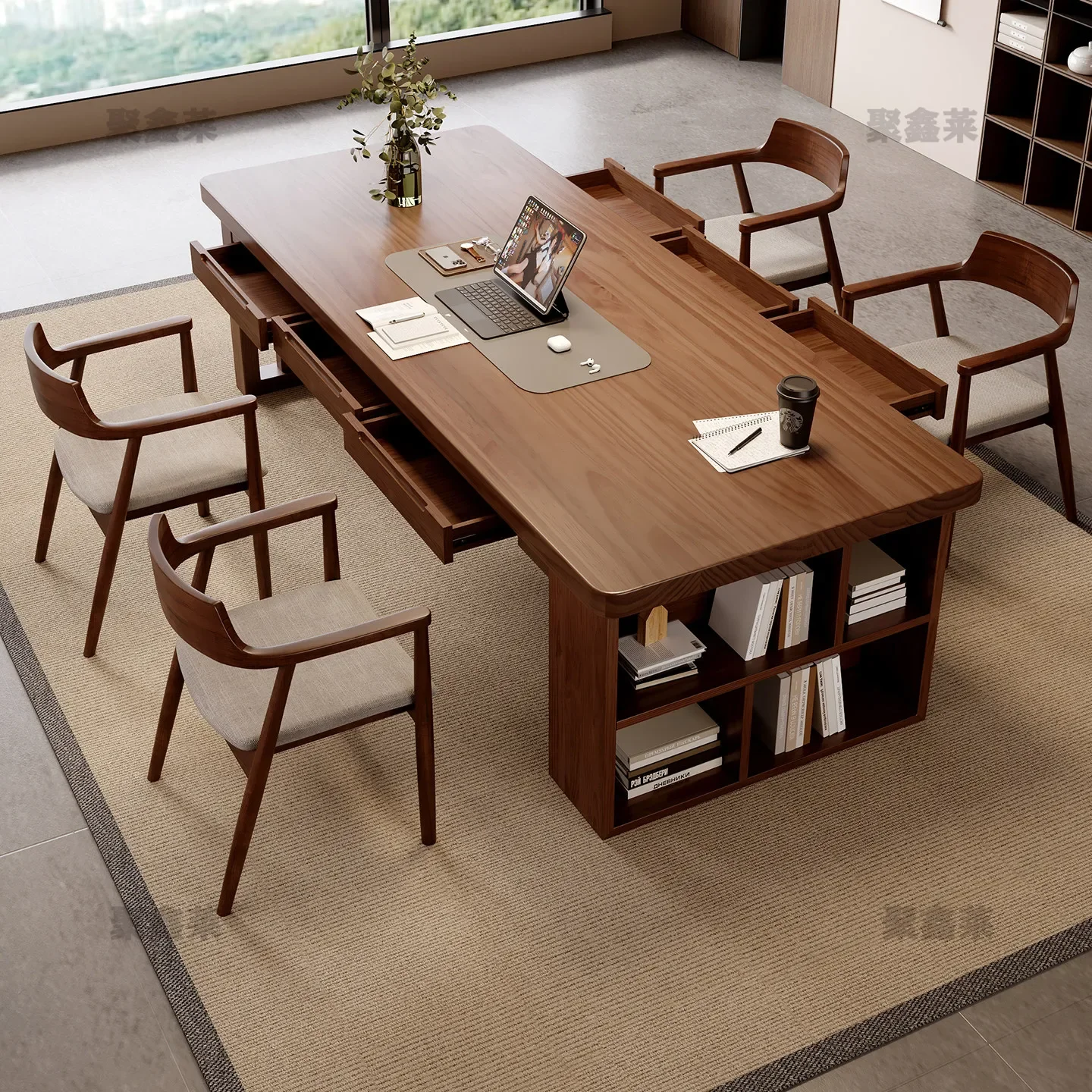 b22solid wood living room large long desk integrated learning and writing home desk
b22solid wood living room large long desk integrated learning and writing home desk