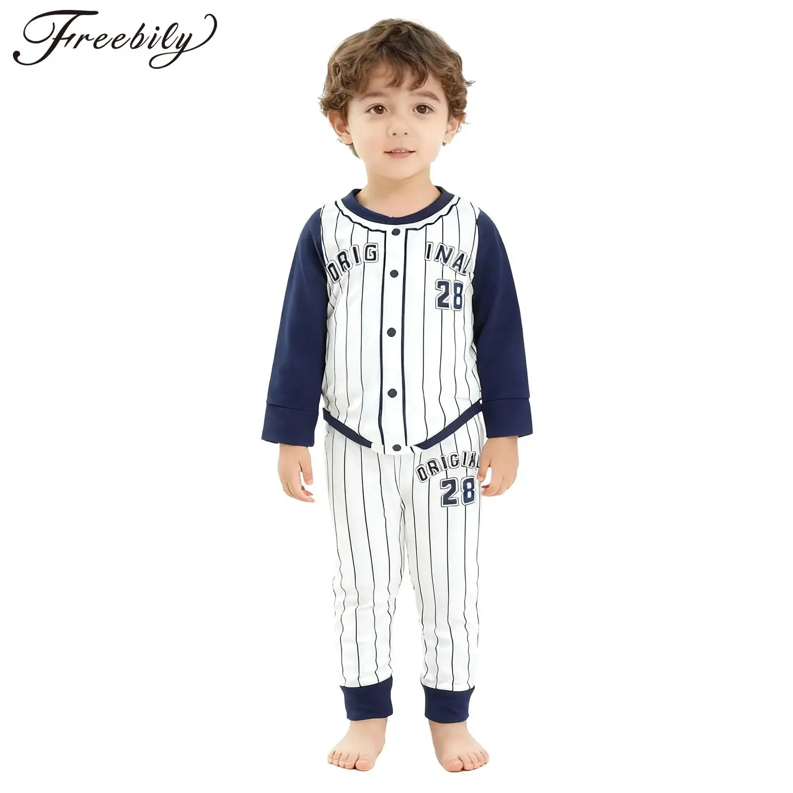 Полосатый бейсбольный наряд с буквенным принтом для новорожденных мальчиков, комбинезон с длинными рукавами и штаны, детская одежда, весенне-осенняя одежда
Полосатый бейсбольный наряд с буквенным принтом для новорожденных мальчиков, комбинезон с длинными рукавами и штаны, детская одежда, весенне-осенняя одежда