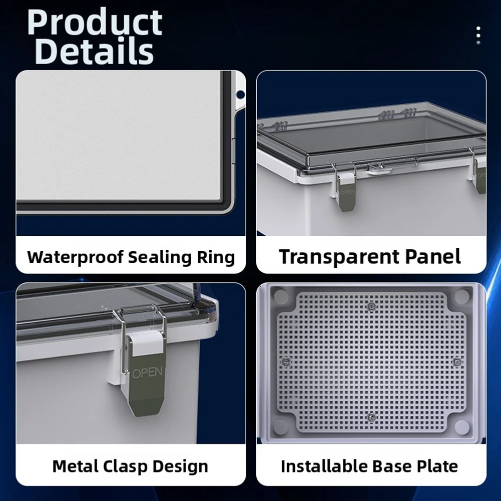 Outdoor IP67 Waterproof ABS Electrical Junction Box With Mounting Plate And Brackets For Outdoor Electronics And Wiring
Outdoor IP67 Waterproof ABS Electrical Junction Box With Mounting Plate And Brackets For Outdoor Electronics And Wiring