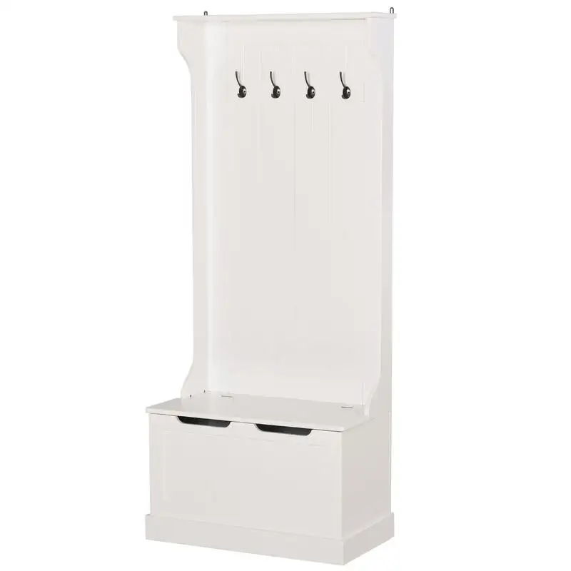 Floor Coat Rack Modern 3 in 1 with 4 Hooks, Storage Bench and Coat Rack, Space Saving Furniture for Hallway, Corridor, Bedroom Made of Wood, 71.5X39.5X170 Cm, White
Floor Coat Rack Modern 3 in 1 with 4 Hooks, Storage Bench and Coat Rack, Space Saving Furniture for Hallway, Corridor, Bedroom Made of Wood, 71.5X39.5X170 Cm, White