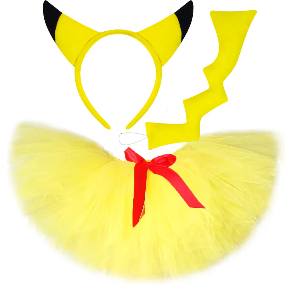 Пушистая желтая юбка-пачка Пикачу для девочек, костюм-пачка с мультяшными животными для балета, наряд для детей на день рождения с ушками, бантом и хвостом
Пушистая желтая юбка-пачка Пикачу для девочек, костюм-пачка с мультяшными животными для балета, наряд для детей на день рождения с ушками, бантом и хвостом