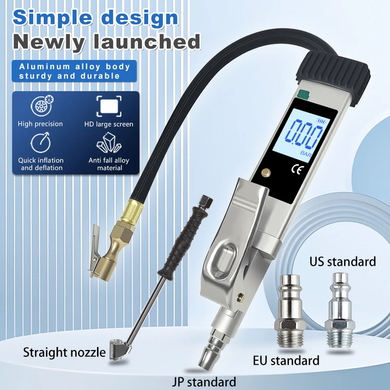 High precision digital tire pressure gauge, tire pressure detection, inflation pressure gauge
High precision digital tire pressure gauge, tire pressure detection, inflation pressure gauge