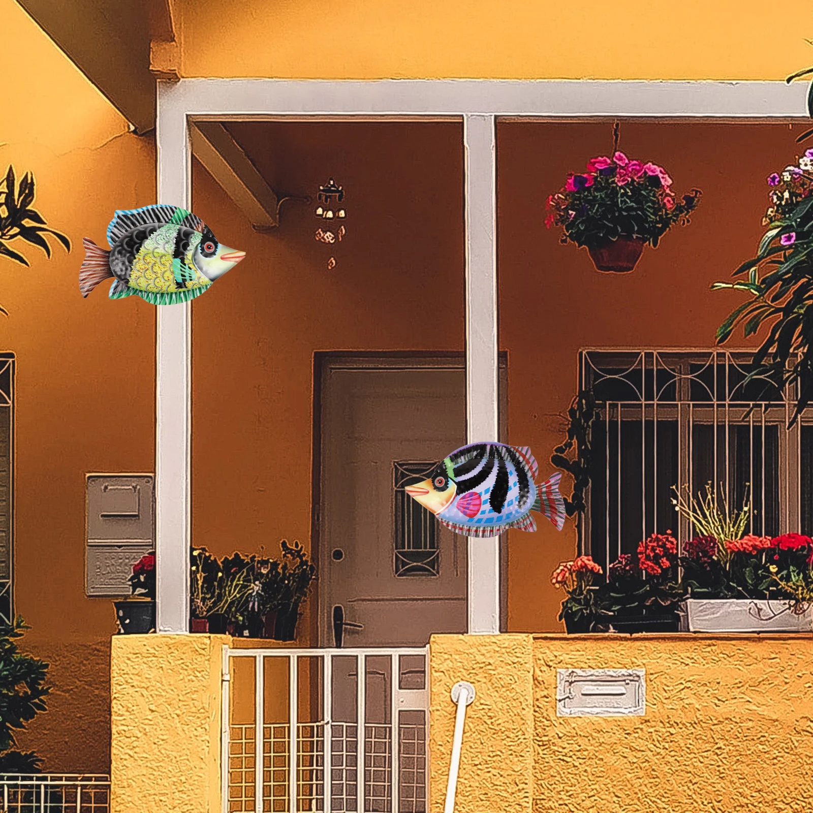 2PCS Iron Fish Wall Hanging Bright Color Garden Courtyard Study Room Bar Seaside Animals Metal Pendant Decor
2PCS Iron Fish Wall Hanging Bright Color Garden Courtyard Study Room Bar Seaside Animals Metal Pendant Decor