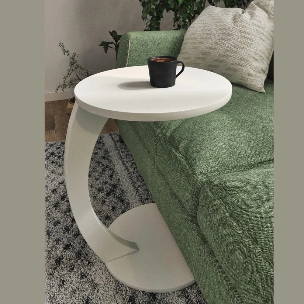 C Shaped End Table for Couch Small Places, Space Saver Round Side Table for Sofa and Bedside with Wheel, Coffee and Eating Snack
C Shaped End Table for Couch Small Places, Space Saver Round Side Table for Sofa and Bedside with Wheel, Coffee and Eating Snack