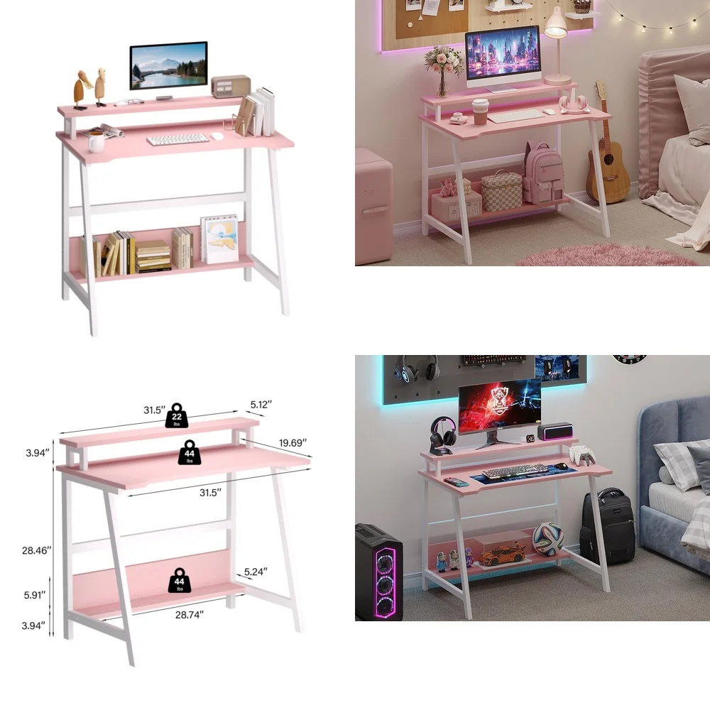 Computer DesksCompact Home Office Desk 31.5 inch with Storage Shelf Space Saving Computer Desk for Small Rooms
Computer DesksCompact Home Office Desk 31.5 inch with Storage Shelf Space Saving Computer Desk for Small Rooms