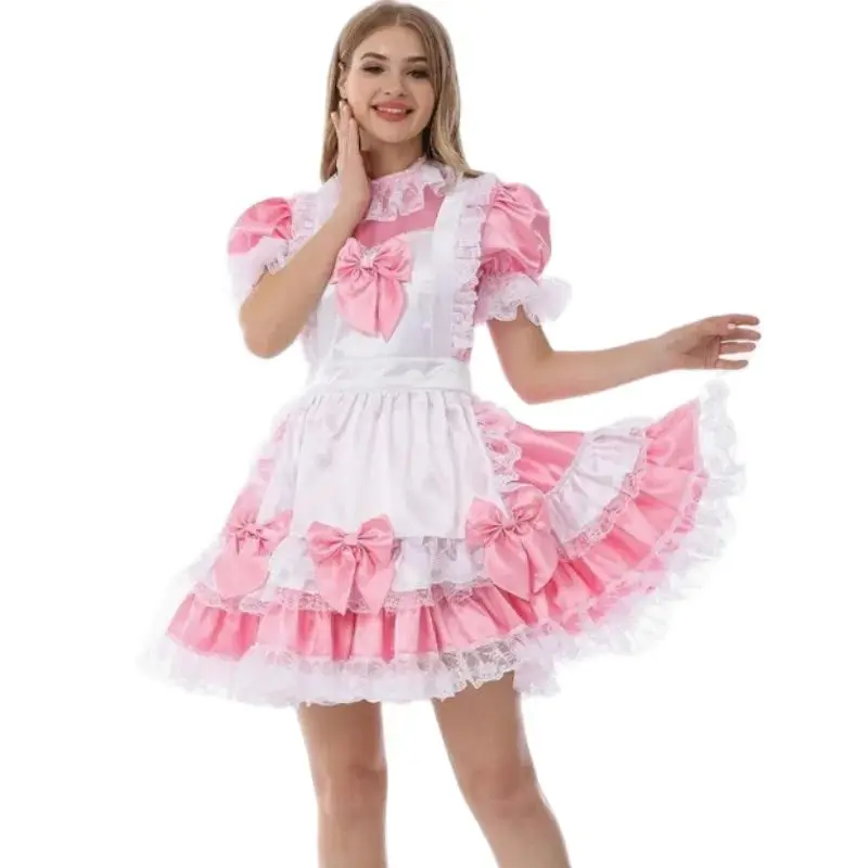 French Sexy Adult Customized Fetishist Crossdressing Sissy Pink Satin Lace Lace Neckline Cross Tie Back Apron Dress
French Sexy Adult Customized Fetishist Crossdressing Sissy Pink Satin Lace Lace Neckline Cross Tie Back Apron Dress
