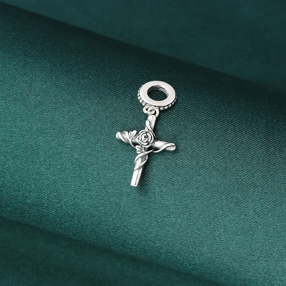 100% Real Sterling 925 Silver Accaccessories Vintage Rose Cross Charm Pendant For Bracelets Necklaces Key Diy Material
100% Real Sterling 925 Silver Accaccessories Vintage Rose Cross Charm Pendant For Bracelets Necklaces Key Diy Material