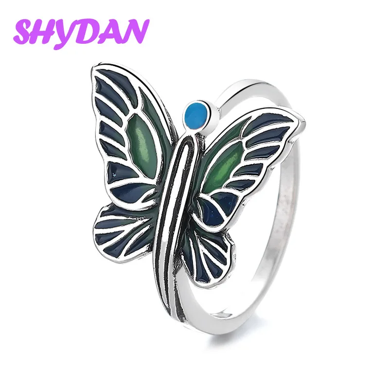 SHYDAN 925 Sterling Silver Vintage Enamel Butterfly Open Adjustable Ring For Women Fashion Jewelry
SHYDAN 925 Sterling Silver Vintage Enamel Butterfly Open Adjustable Ring For Women Fashion Jewelry
