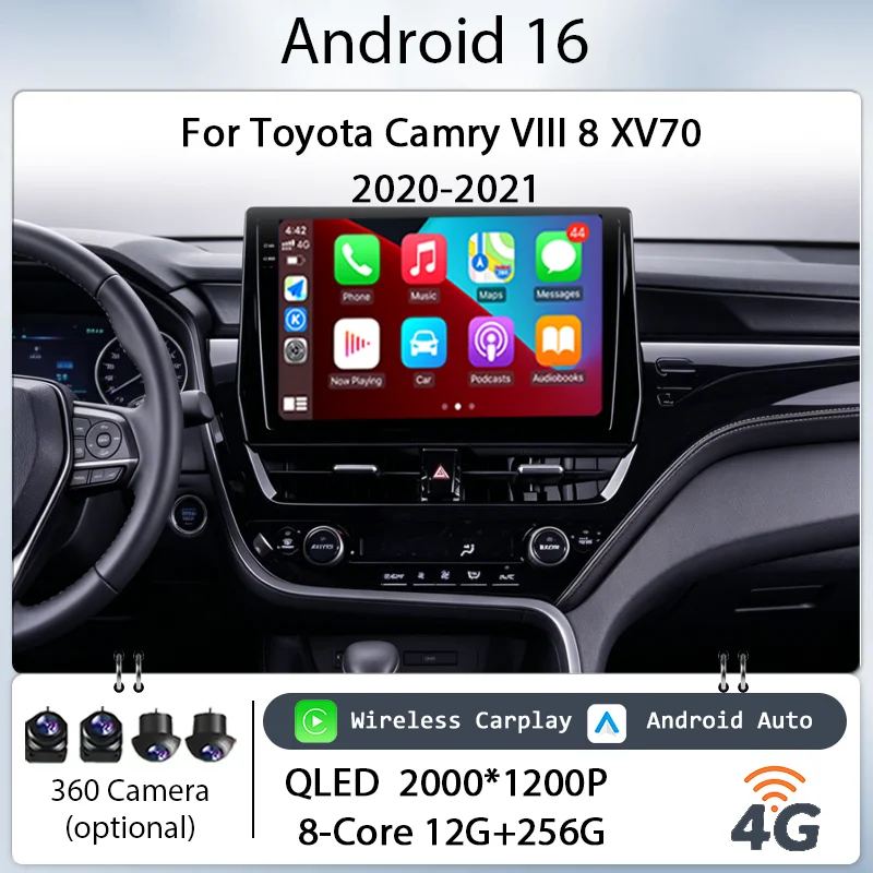 IPS HD Touch Screen Multimedia Player Wireless CarPlay GPS 4G 10" for Toyota Camry VIII 8 XV70 2020-2021 Car Stereo Android 16
IPS HD Touch Screen Multimedia Player Wireless CarPlay GPS 4G 10" for Toyota Camry VIII 8 XV70 2020-2021 Car Stereo Android 16