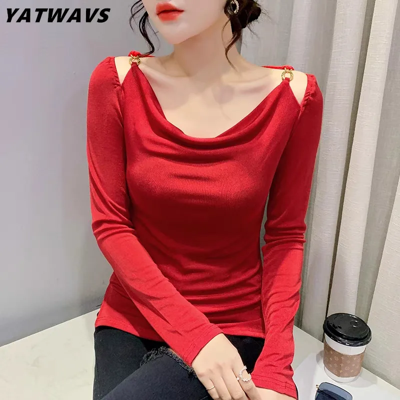 New Spring European Clothes T-shirt Women Sexy V-Neck Hollow Out Off Shoulder Cotton Tops Streetwear Girl Long Sleeve Slim Tees
New Spring European Clothes T-shirt Women Sexy V-Neck Hollow Out Off Shoulder Cotton Tops Streetwear Girl Long Sleeve Slim Tees