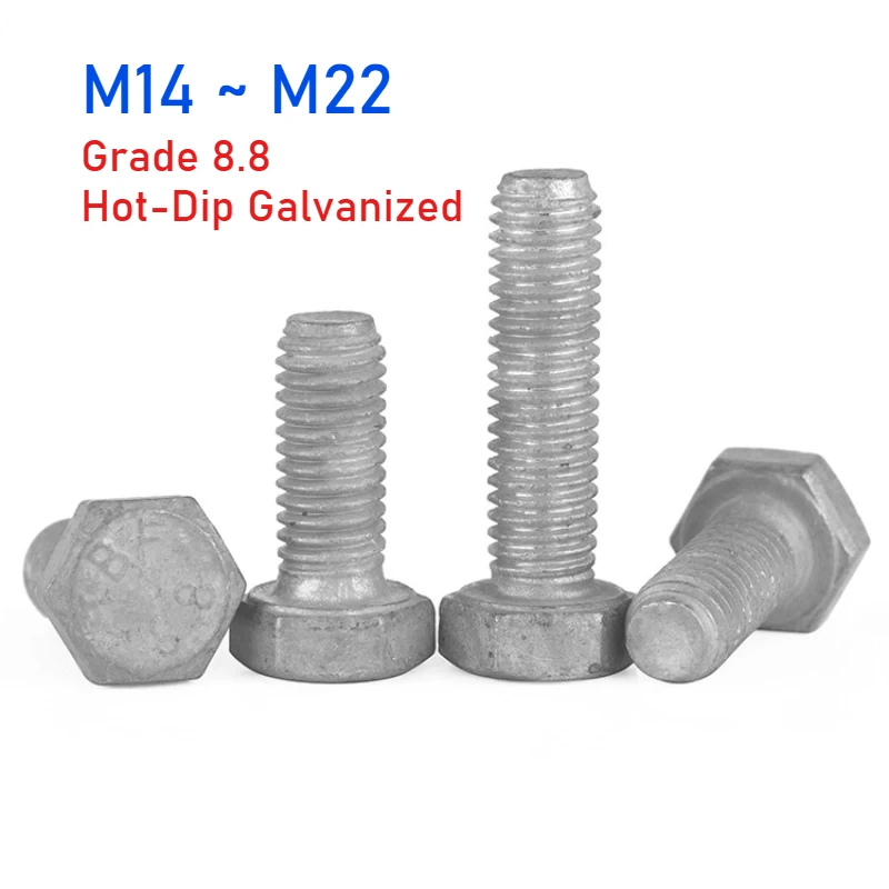 M14 M16 M18 M20 M22 Grade 8.8 Hot-Dip Galvanized External Hexagonal Screws Full/Half Threaded Hexagonal Shape Screw
M14 M16 M18 M20 M22 Grade 8.8 Hot-Dip Galvanized External Hexagonal Screws Full/Half Threaded Hexagonal Shape Screw