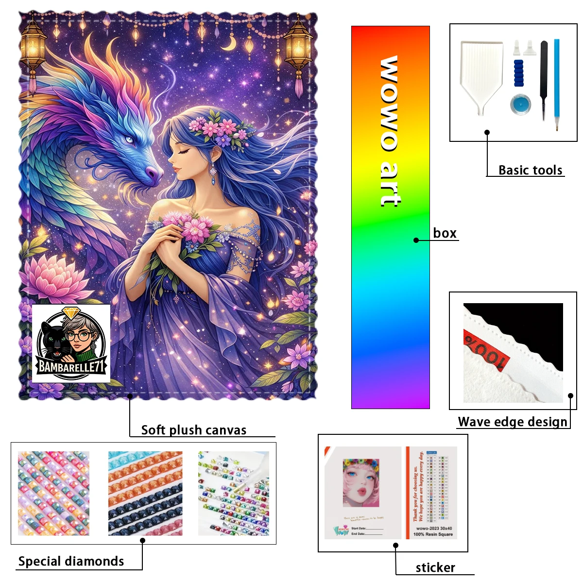 【BAMBARELLE71 Diamond Art】Dragón y la chica Resin FD &AB &CR & MT are dazzlingly intertwined With flocking
【BAMBARELLE71 Diamond Art】Dragón y la chica Resin FD &AB &CR & MT are dazzlingly intertwined With flocking
