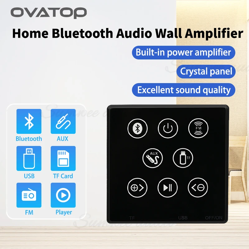 Mini Wall Amplifier Panel Bluetooth-compatible FM USB TF HiFi Home Theater Stereo Sound Audio
Mini Wall Amplifier Panel Bluetooth-compatible FM USB TF HiFi Home Theater Stereo Sound Audio