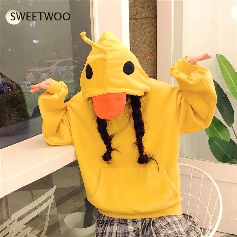 Женские толстовки с капюшоном Kawaii Duck, милые топы с длинным рукавом для подростков, корейская мода 2024, зимний Желтый Повседневный пуловер, мягкий женский
Женские толстовки с капюшоном Kawaii Duck, милые топы с длинным рукавом для подростков, корейская мода 2024, зимний Желтый Повседневный пуловер, мягкий женский