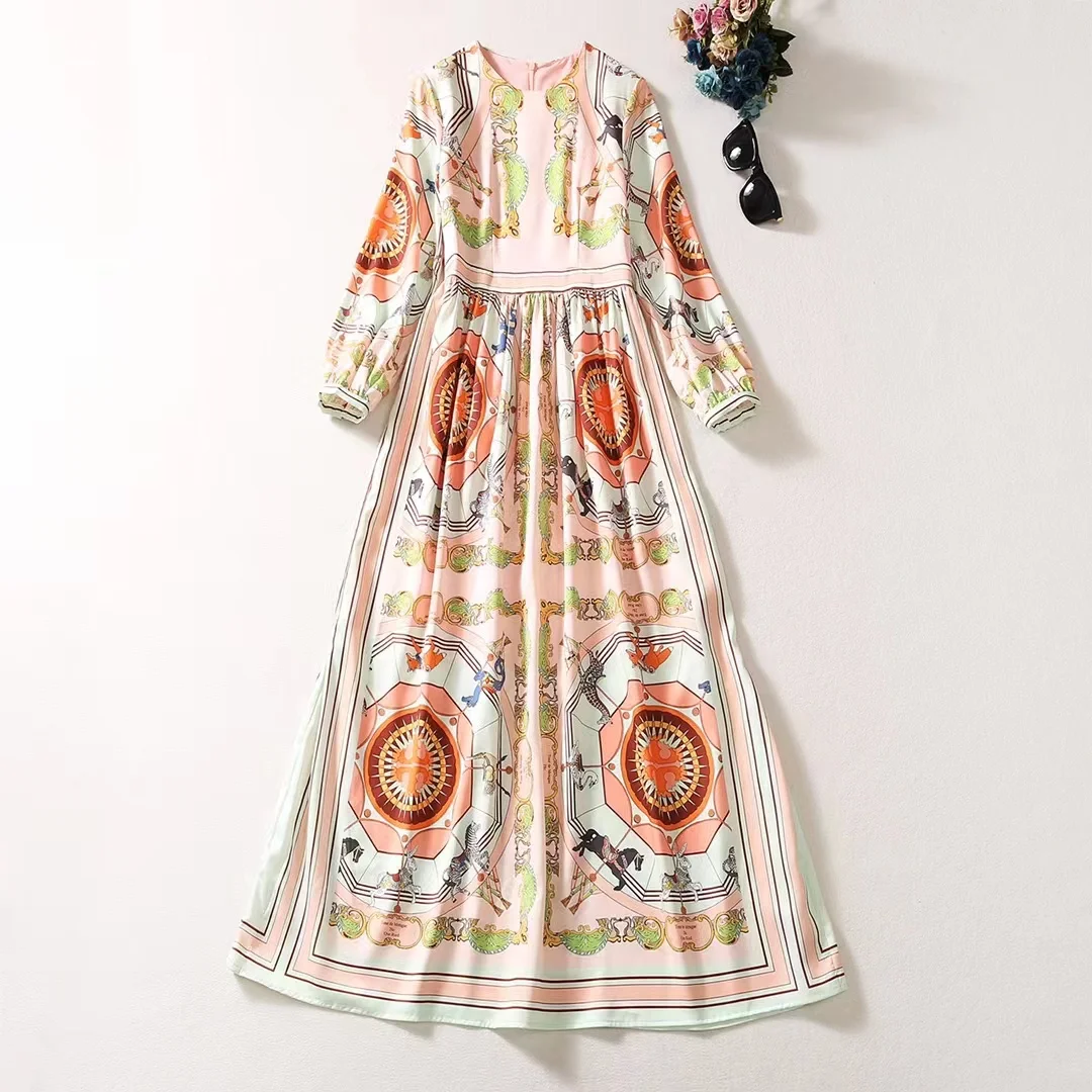 European and American women's clothing 2023 autumn new Round neck Long sleeve court print Fashion pleated dress XXL
European and American women's clothing 2023 autumn new Round neck Long sleeve court print Fashion pleated dress XXL