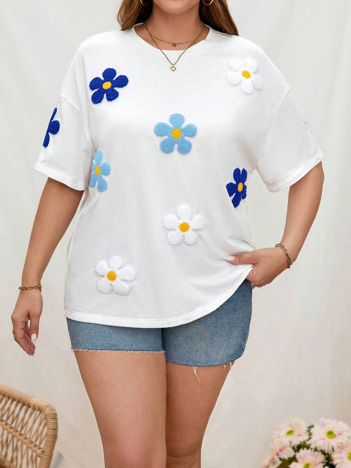 Summer Casual Loose 3D Flower Pattern Printed Plus Size T-shirt Y2K fashion American Shirt Short Sleeved Harajuku Streetwear
Summer Casual Loose 3D Flower Pattern Printed Plus Size T-shirt Y2K fashion American Shirt Short Sleeved Harajuku Streetwear