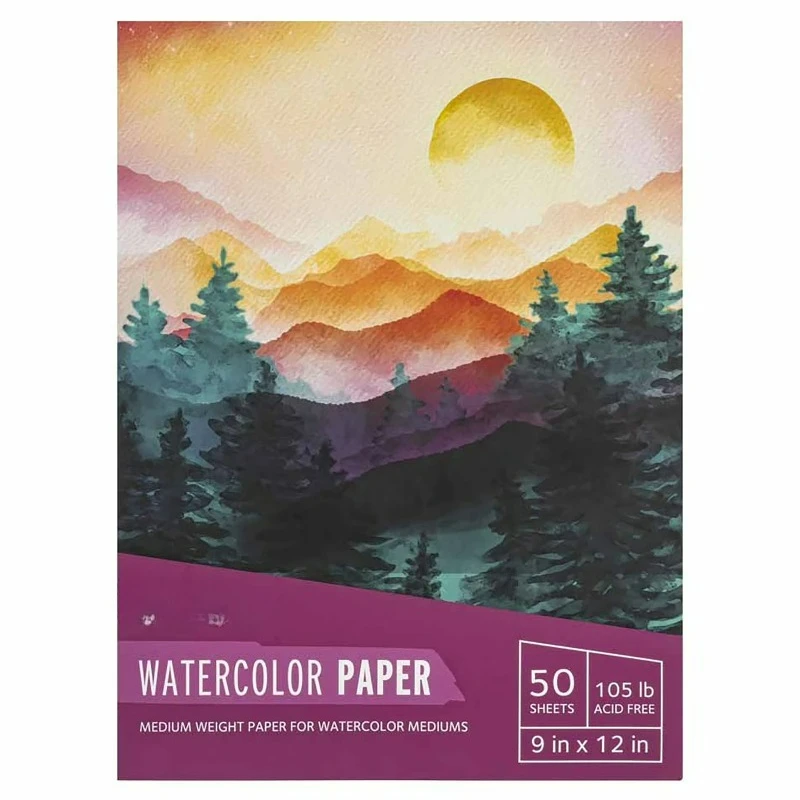 Watercolor Paper Pad 50 Sheets - 9x12" - 105lb, Acid-Free, Durable & Glue-Bound, Perfect for Watercolor Painting,
Watercolor Paper Pad 50 Sheets - 9x12" - 105lb, Acid-Free, Durable & Glue-Bound, Perfect for Watercolor Painting,