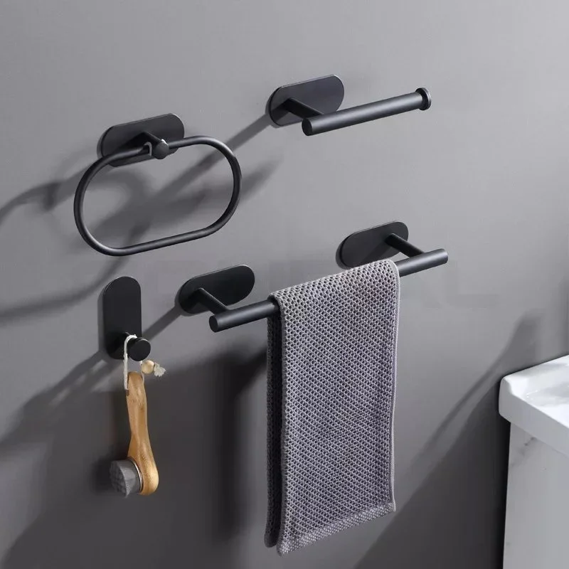 Towel Bar for Bathroom No Drilling Stainless Steel Black Bathroom Accessories Sets Toilet Tissue Roll Paper Holder Towel Rack
Towel Bar for Bathroom No Drilling Stainless Steel Black Bathroom Accessories Sets Toilet Tissue Roll Paper Holder Towel Rack