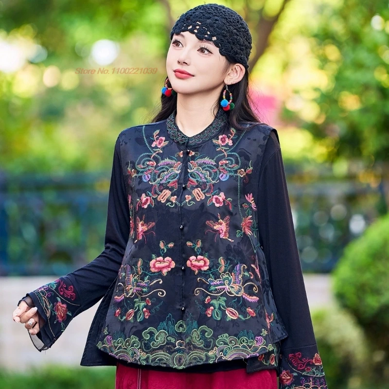 2025 китайский традиционный жилет с цветочной вышивкой, винтажные топы ханьфу, куртка без рукавов, восточный ретро атласный жаккардовый народный жилет
2025 китайский традиционный жилет с цветочной вышивкой, винтажные топы ханьфу, куртка без рукавов, восточный ретро атласный жаккардовый народный жилет