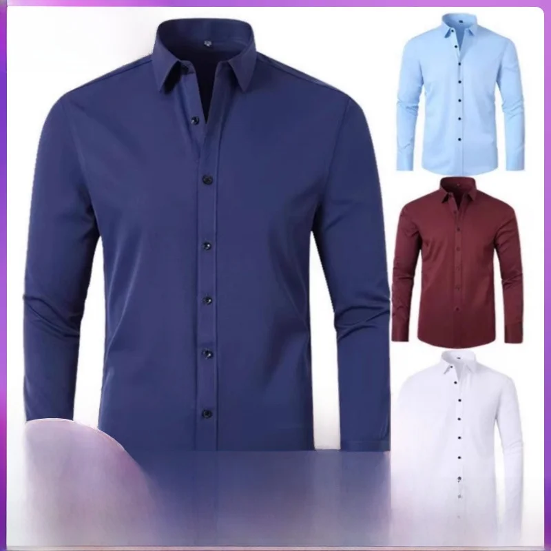 Men's Slim Fit Shirt Four-Way Stretch Anti-Wrinkle Thin Business Shirt Easy Care Polyester Fiber Long Sleeve Square Collar
Men's Slim Fit Shirt Four-Way Stretch Anti-Wrinkle Thin Business Shirt Easy Care Polyester Fiber Long Sleeve Square Collar