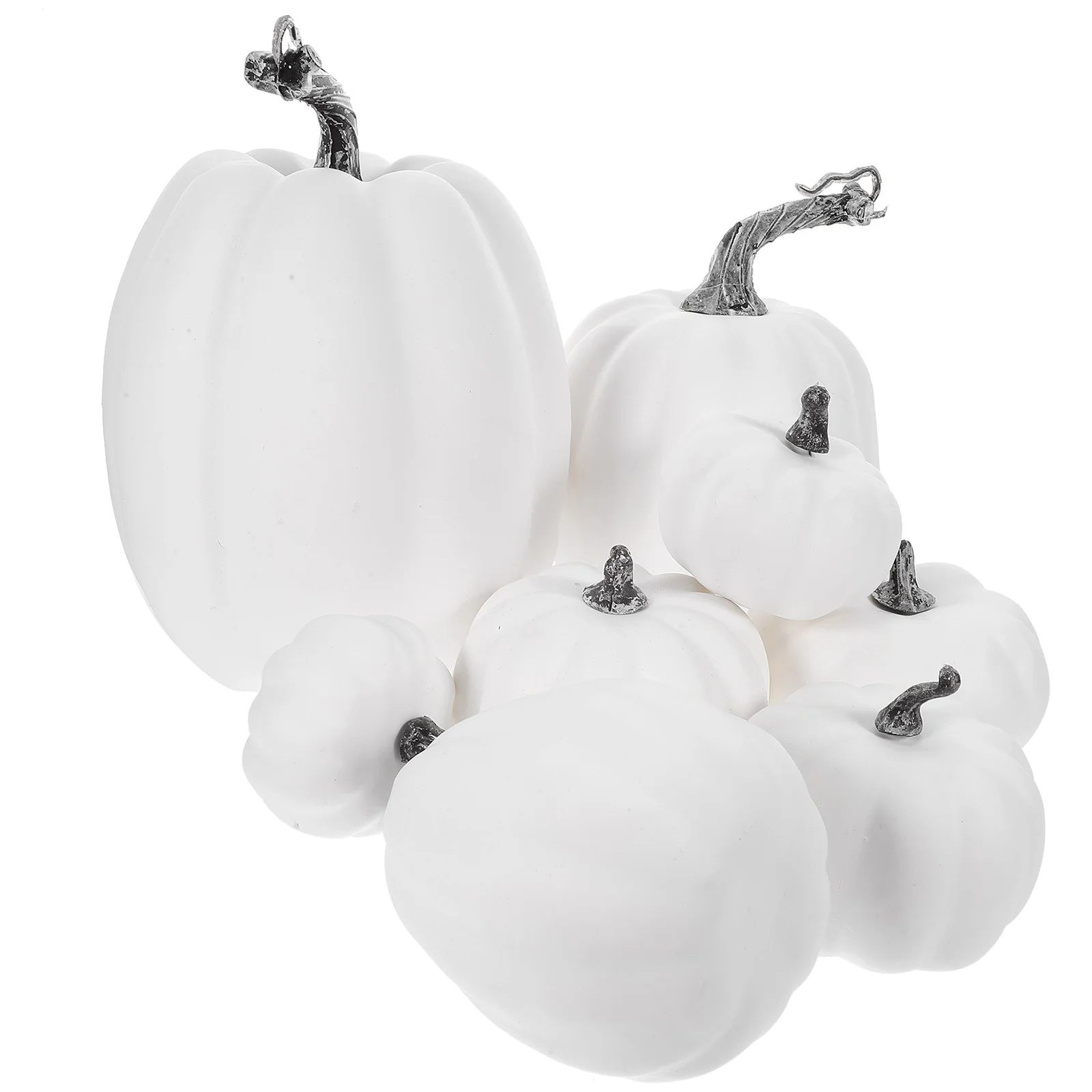 8Pcs Fake Foams White Pumpkins Artificial Blank Pumpkin Decor Halloween Harvest Fall Festival DIY Party Decoration 
8Pcs Fake Foams White Pumpkins Artificial Blank Pumpkin Decor Halloween Harvest Fall Festival DIY Party Decoration