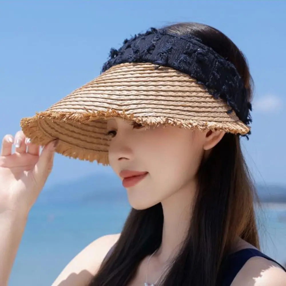 New Large Brim Straw Sun Visors Foldable UPF 50+ Sunshade Hat Fur-Edged UV Protect Empty Top Beach Hat
New Large Brim Straw Sun Visors Foldable UPF 50+ Sunshade Hat Fur-Edged UV Protect Empty Top Beach Hat
