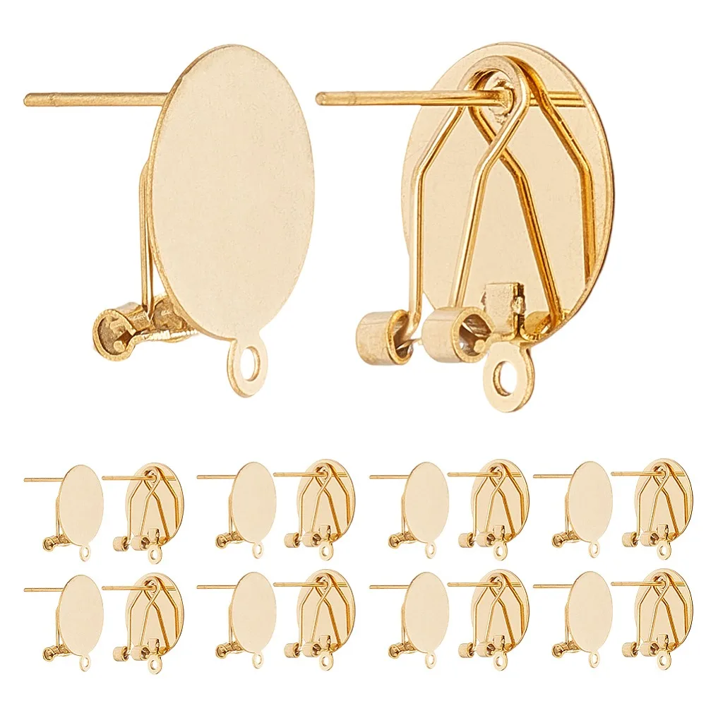 10Pcs 304 Stainless Steel Stud Earring Findings Golden 18x15mm Hole: 1.4mm Pin: 11x0.8mm
10Pcs 304 Stainless Steel Stud Earring Findings Golden 18x15mm Hole: 1.4mm Pin: 11x0.8mm