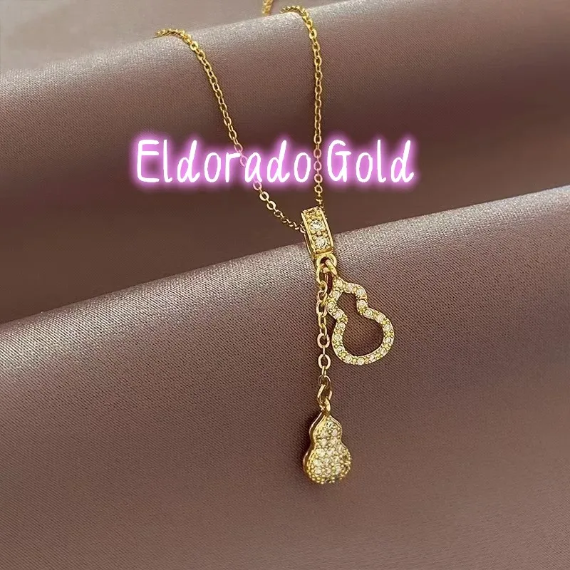 Eldorado Gold Eldorado Gold 2025 202518K Gourd Pendant Necklace, Women's Collarbone Chain Inlaid With Zirconium Necklace, Fash
Eldorado Gold Eldorado Gold 2025 202518K Gourd Pendant Necklace, Women's Collarbone Chain Inlaid With Zirconium Necklace, Fash