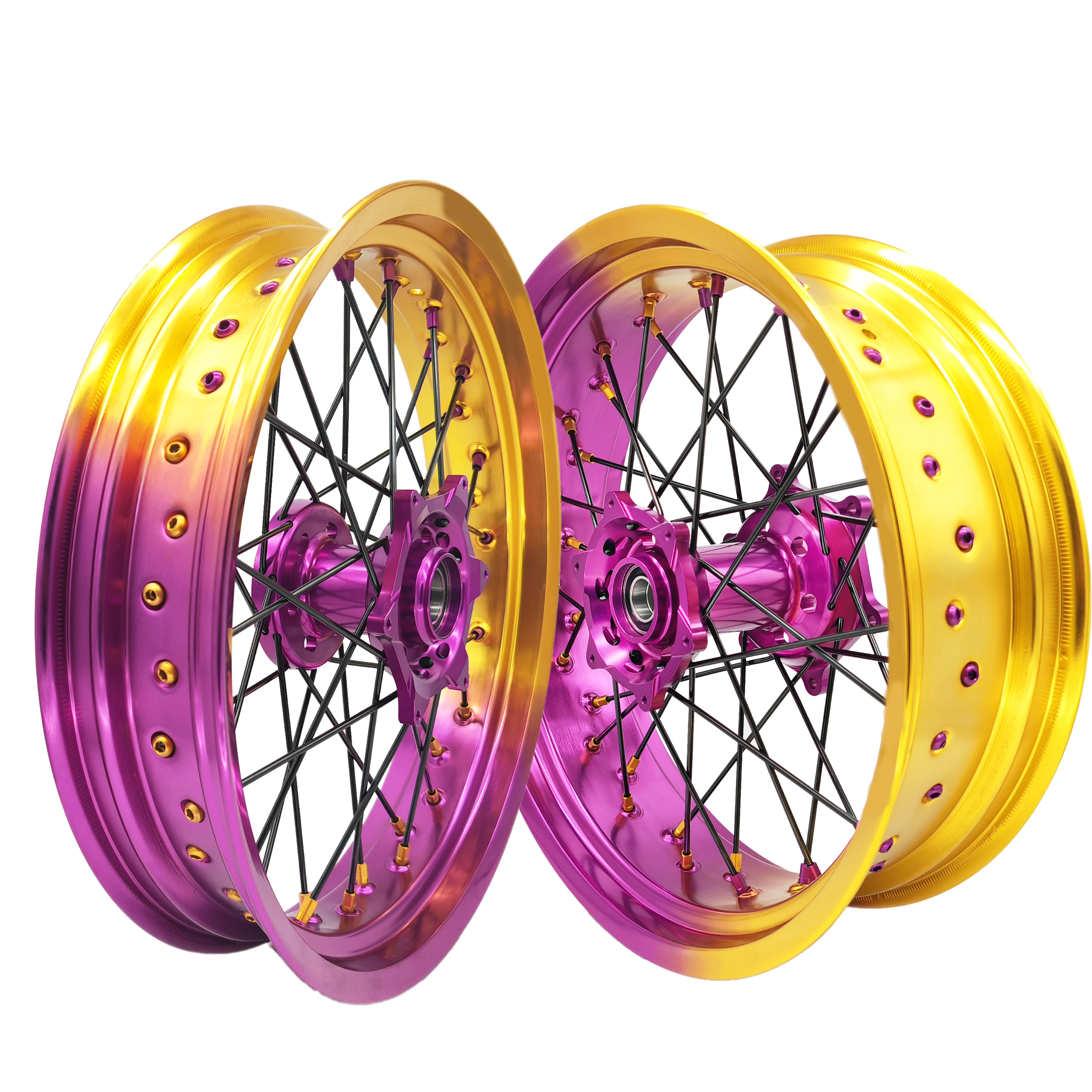 CNC Purple Hub Front And Rear 17 Inch Rim Supermoto Alloy Wheels For KTM BETA SHERCO HUSQVARNA GASGAS
CNC Purple Hub Front And Rear 17 Inch Rim Supermoto Alloy Wheels For KTM BETA SHERCO HUSQVARNA GASGAS