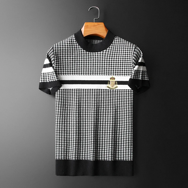 Мужской вязаный шерстяной свитер с коротким рукавом, модный облегающий базовый слой, повседневный топ для ношения под одеждой
Мужской вязаный шерстяной свитер с коротким рукавом, модный облегающий базовый слой, повседневный топ для ношения под одеждой