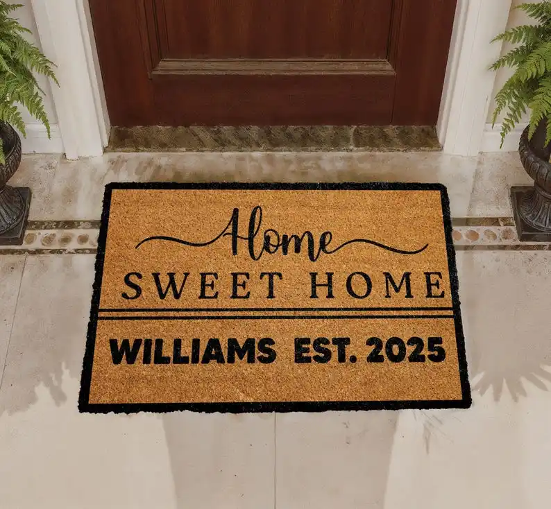 Sweet Home Welcome Mat Personalized Family Name Doormat Custom Est Year Coir Mat New Home Docer Anti-slip Ultra Absorbent Rugs
Sweet Home Welcome Mat Personalized Family Name Doormat Custom Est Year Coir Mat New Home Docer Anti-slip Ultra Absorbent Rugs