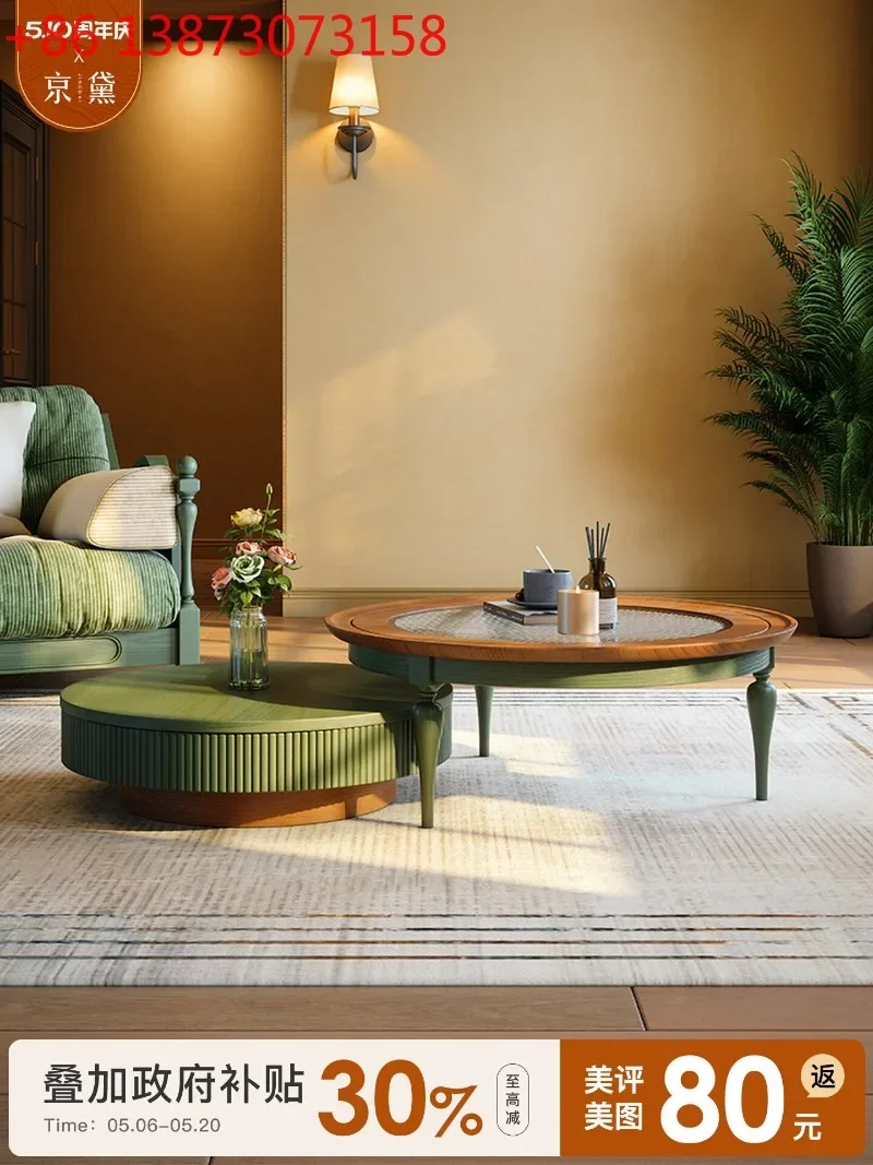 Government subsidy antique living room size round combination French retro small apartment living room coffee table
Government subsidy antique living room size round combination French retro small apartment living room coffee table