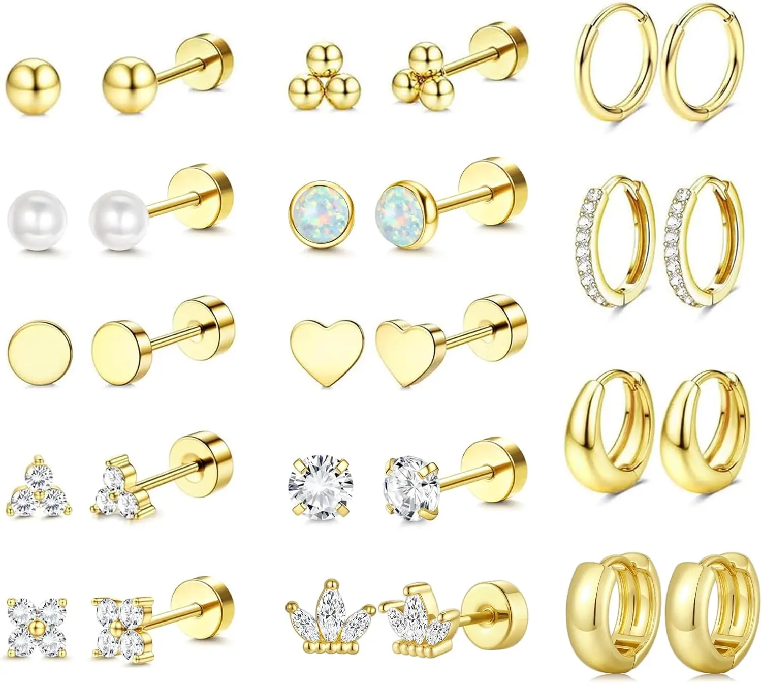 14 Pairs Flat Back Earrings for Women Hypoallergenic Surgical Steel Earrings for
14 Pairs Flat Back Earrings for Women Hypoallergenic Surgical Steel Earrings for
