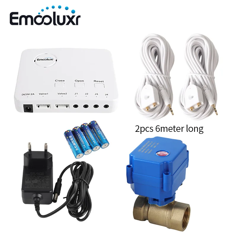 Automatic Water Shutoff Valve Kit with 2 Leak Sensors LED Flash Instant Warning Alarm, Home Flood Leakage Protection Security
Automatic Water Shutoff Valve Kit with 2 Leak Sensors LED Flash Instant Warning Alarm, Home Flood Leakage Protection Security