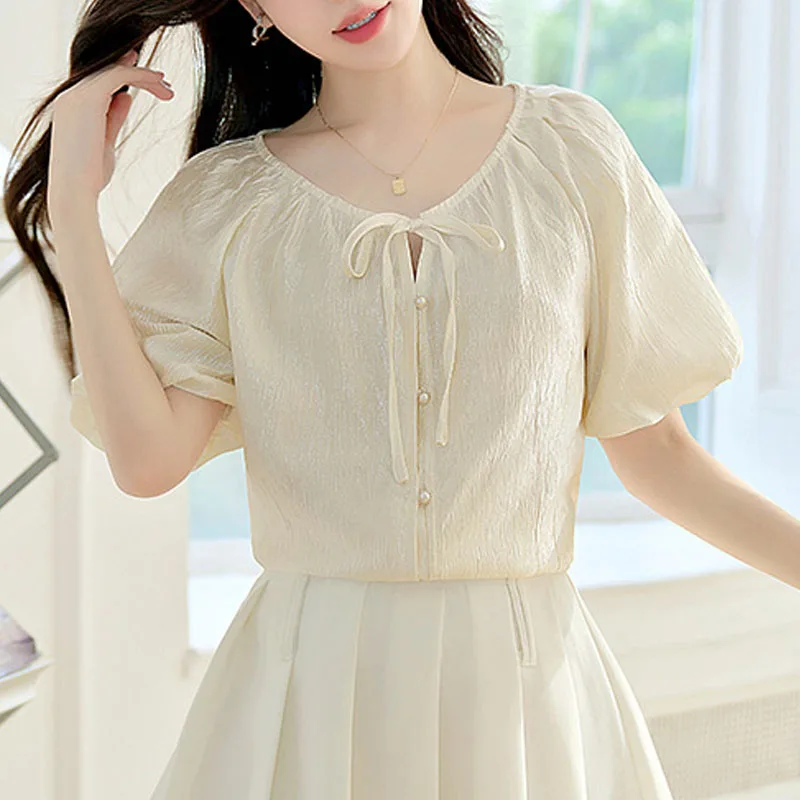 Blusas Para Mujer Women Shirt Blouse New Summer Short Sleeve O-Neck Lace-up Shirt Blouse Women Tops Blouses Shirts Blusas Q4054
Blusas Para Mujer Women Shirt Blouse New Summer Short Sleeve O-Neck Lace-up Shirt Blouse Women Tops Blouses Shirts Blusas Q4054