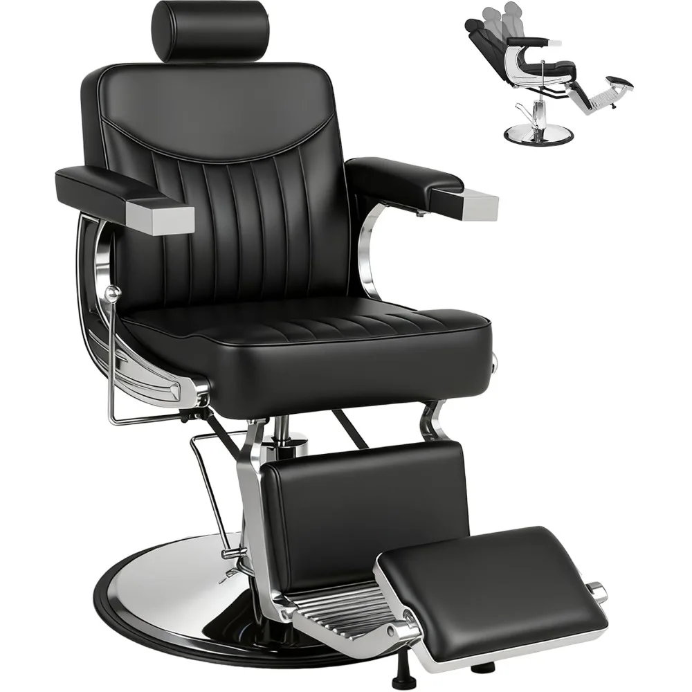 Black Adjustable Headrest Barber Chair Reclining Salon Styling Chair Comfortable Haircut Chair for Barbershop Customized Hair
Black Adjustable Headrest Barber Chair Reclining Salon Styling Chair Comfortable Haircut Chair for Barbershop Customized Hair