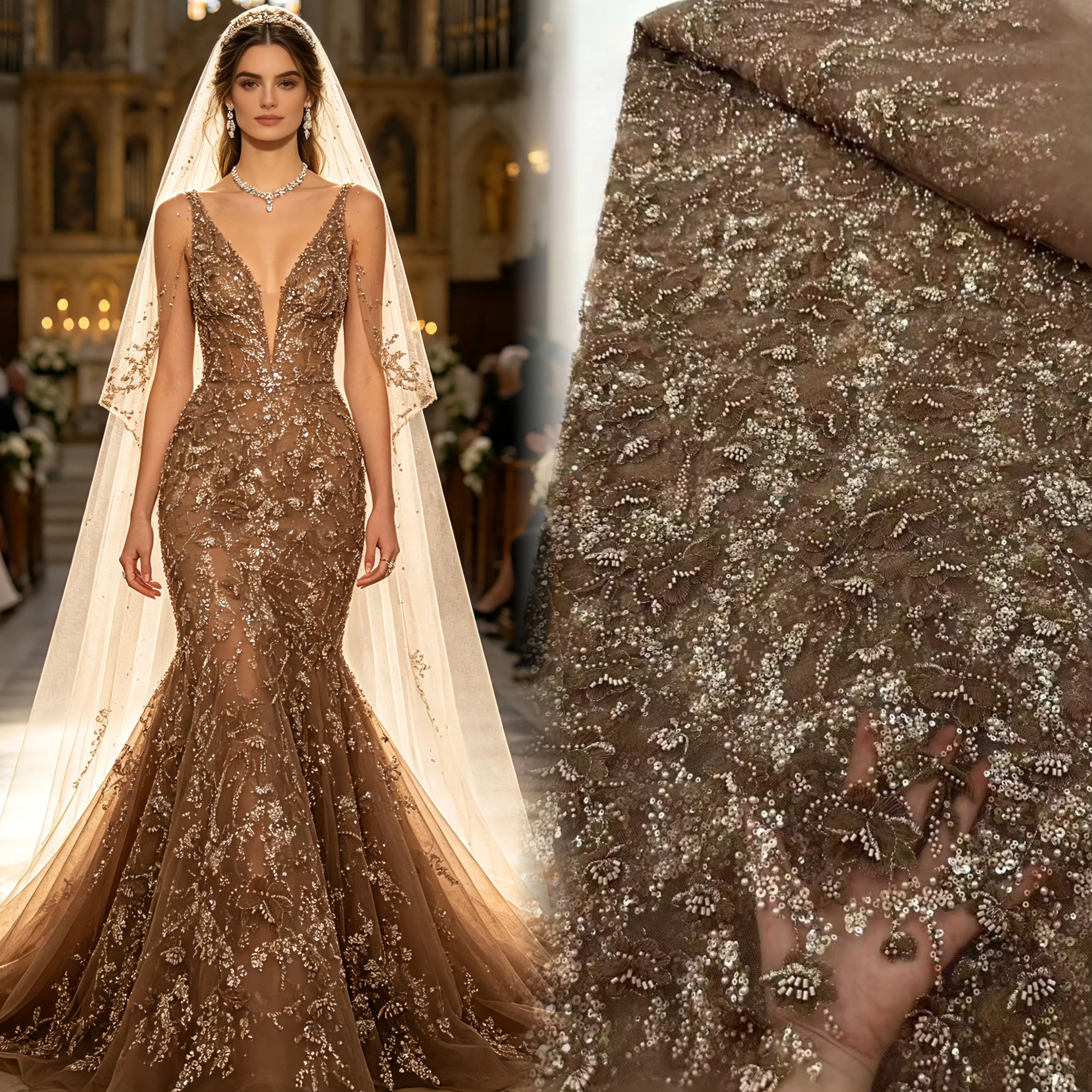 2026 African Beaded French Luxury Sequins Tulle Lace High Quality Embroidery Sequins Lace Groom Fabric For Evening Party Dress
2026 African Beaded French Luxury Sequins Tulle Lace High Quality Embroidery Sequins Lace Groom Fabric For Evening Party Dress