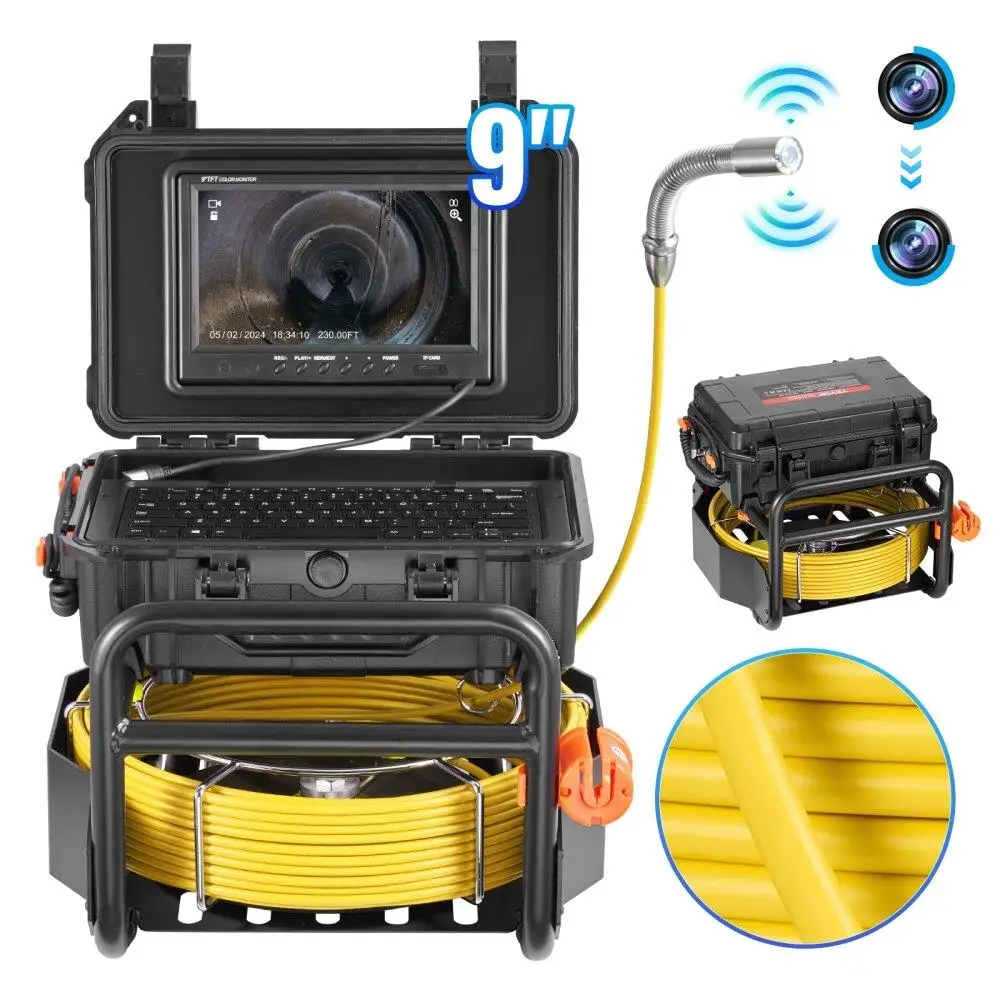 230ft Self Leveling Sewer Inspection Camera with 512Hz Transmitter for Drainage Pipe Inspection
230ft Self Leveling Sewer Inspection Camera with 512Hz Transmitter for Drainage Pipe Inspection