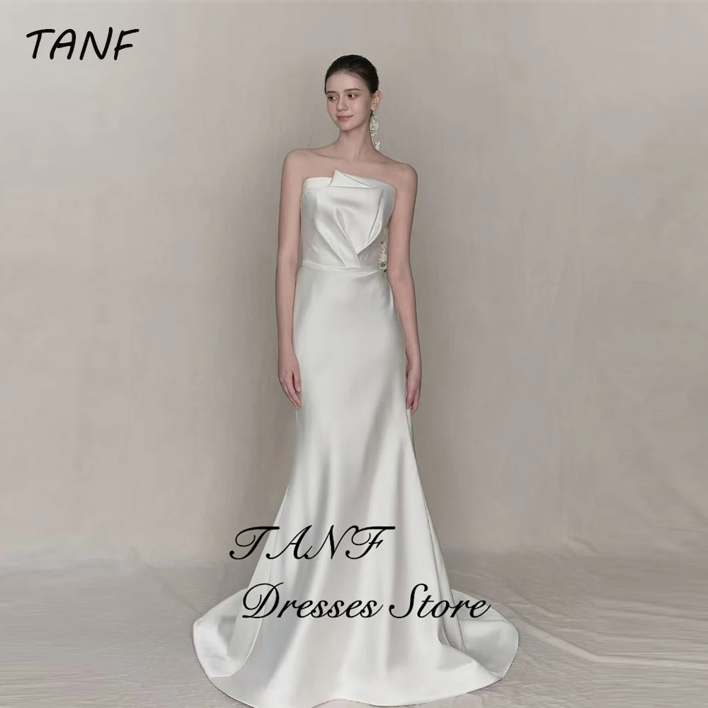 TAFN Elegant Silk Satin Mermaid Wedding Dresses Korea Photo shoot Strapless Silk Satin Floor Length Bridal Gowns Corset Back
TAFN Elegant Silk Satin Mermaid Wedding Dresses Korea Photo shoot Strapless Silk Satin Floor Length Bridal Gowns Corset Back