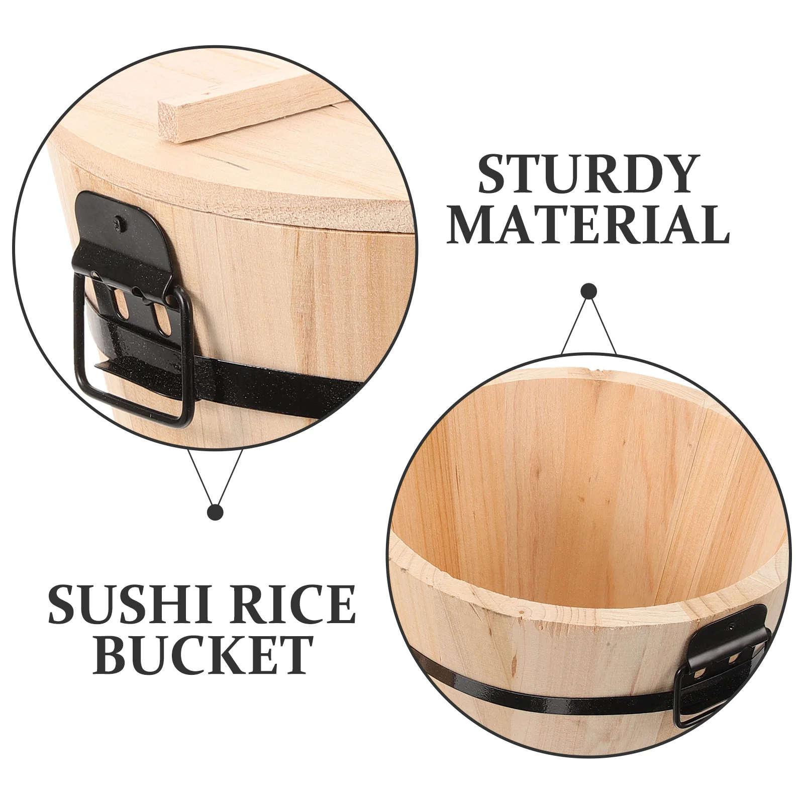 Wooden Sushi Bucket Rustic Design Lid For Mixing Steamed Container Kitchen Storage Sushi Rice Bowl Household Rice
Wooden Sushi Bucket Rustic Design Lid For Mixing Steamed Container Kitchen Storage Sushi Rice Bowl Household Rice