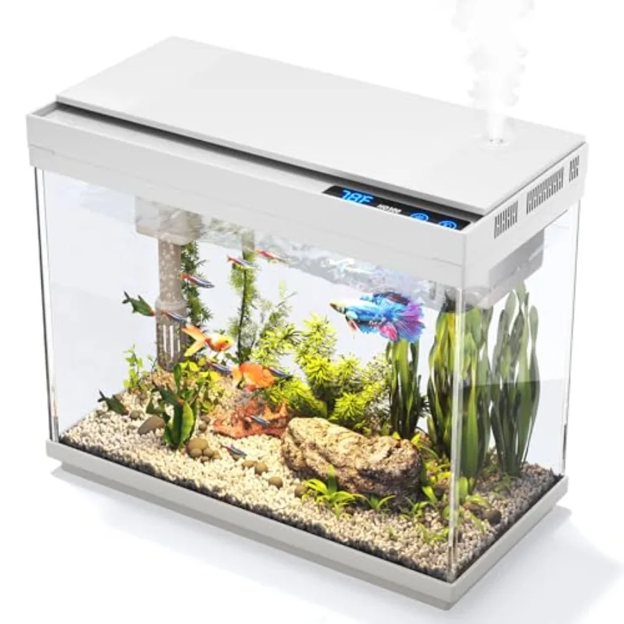 Fish Tank 2.4 Gallon Aquarium Kit with Humidifier 7-Color Auto-Looping 3 in 1 Quiet Pump with Filteration and Oxygenation and C
Fish Tank 2.4 Gallon Aquarium Kit with Humidifier 7-Color Auto-Looping 3 in 1 Quiet Pump with Filteration and Oxygenation and C