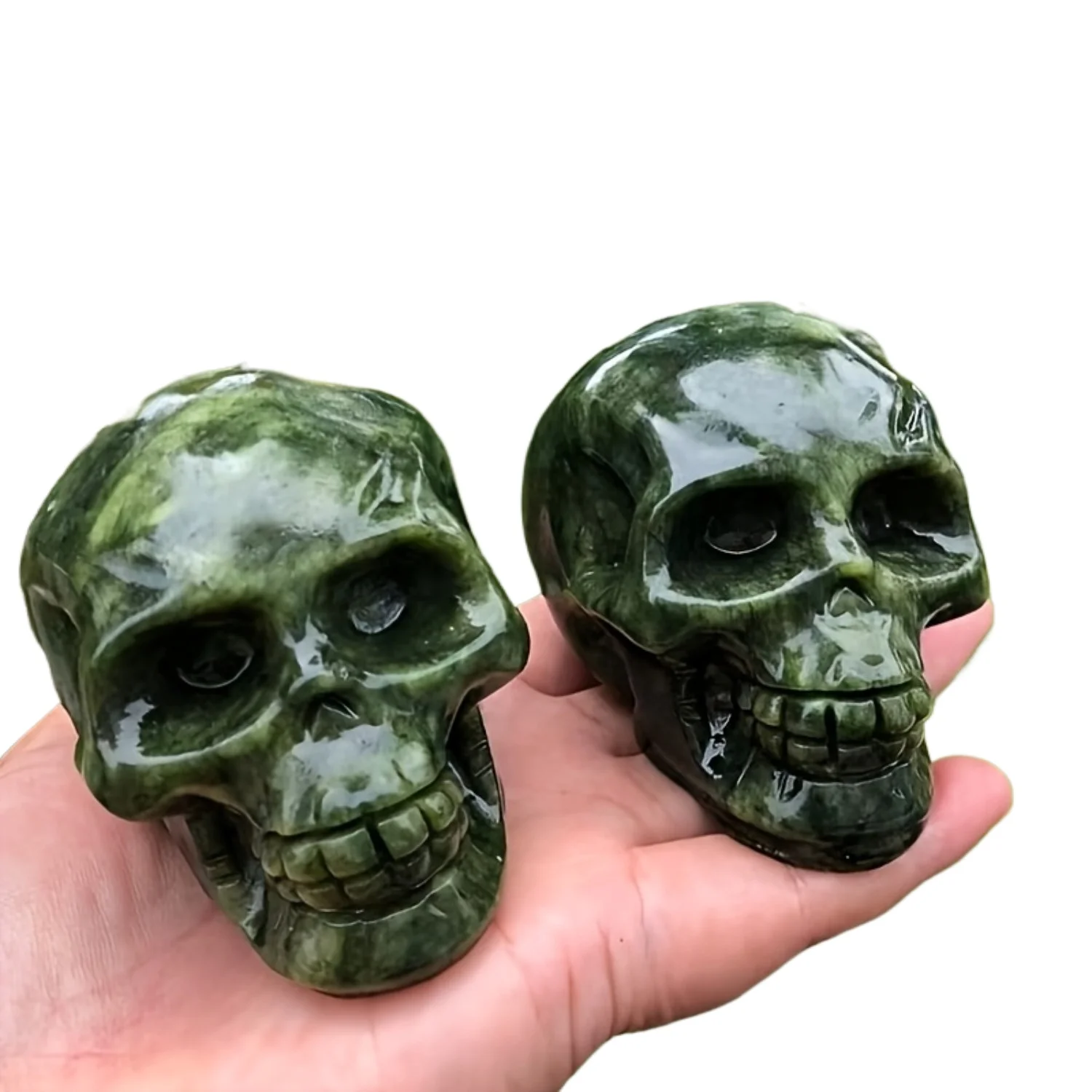 Natural Serpentine Skull Carving, Hand Carved Polished Crystal, Healing Mineral Specimen Home Decor Art Ornament Gift
Natural Serpentine Skull Carving, Hand Carved Polished Crystal, Healing Mineral Specimen Home Decor Art Ornament Gift