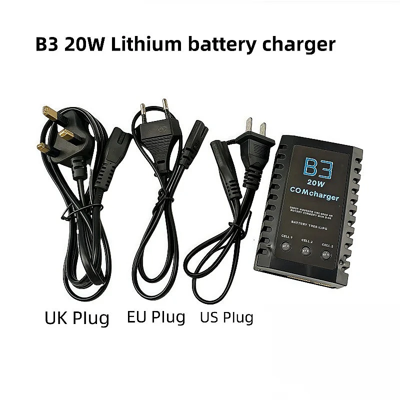 B3 20W 2-3s charger for Model aircraft fixed-wing unmanned aerial vehicle 7.4V 11.1V lithium battery balanced charging LiPo
B3 20W 2-3s charger for Model aircraft fixed-wing unmanned aerial vehicle 7.4V 11.1V lithium battery balanced charging LiPo