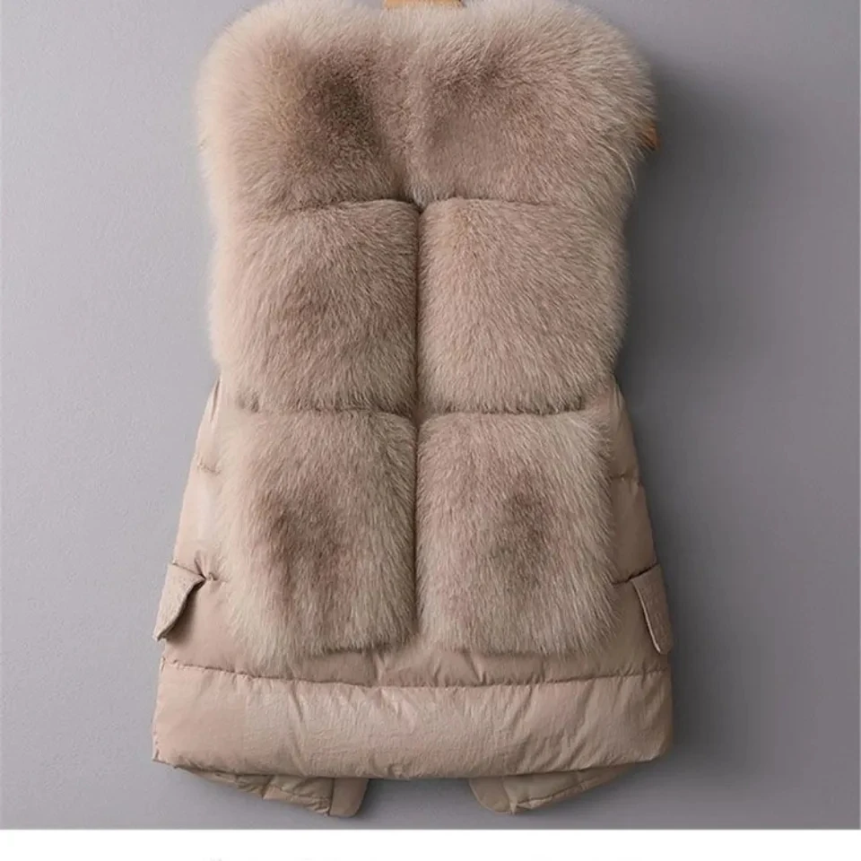 2025 Autumn Winter New Short Vest spliced Duck Down Jacket For women Imitation Fox fur Vest Coat Female Warm Sleeveless Jackets
2025 Autumn Winter New Short Vest spliced Duck Down Jacket For women Imitation Fox fur Vest Coat Female Warm Sleeveless Jackets